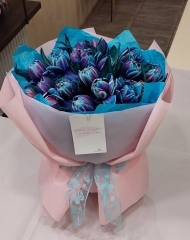 Букет тюльпанов Баббл Даббл (21 тюльпан)