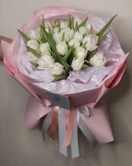 Букет белых тюльпанов (25 шт)