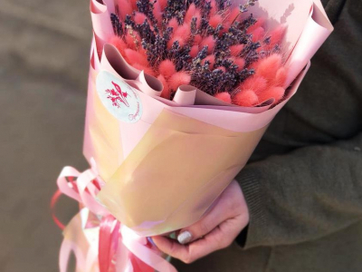 Букетик с лавандой и лагуросом 