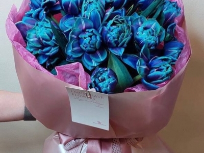 Монобукет пионовидных тюльпанов Баббл Даббл (15 шт)