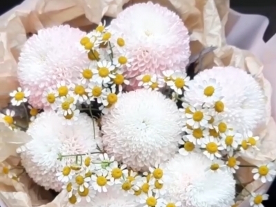 Букет из хризантем и ромашек