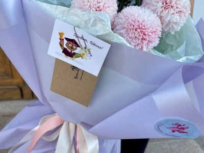 Букет из хризантем Пастель Пинк 5 шт