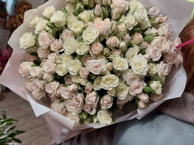 Монобукет из 27 кустовых роз 