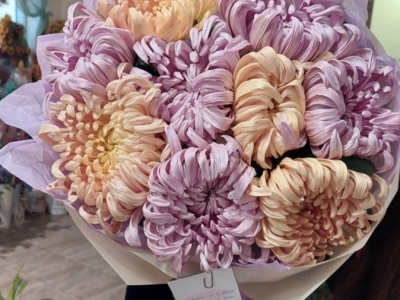 Букет из 9ти хризантем Виенна Пинк и Виена купер
